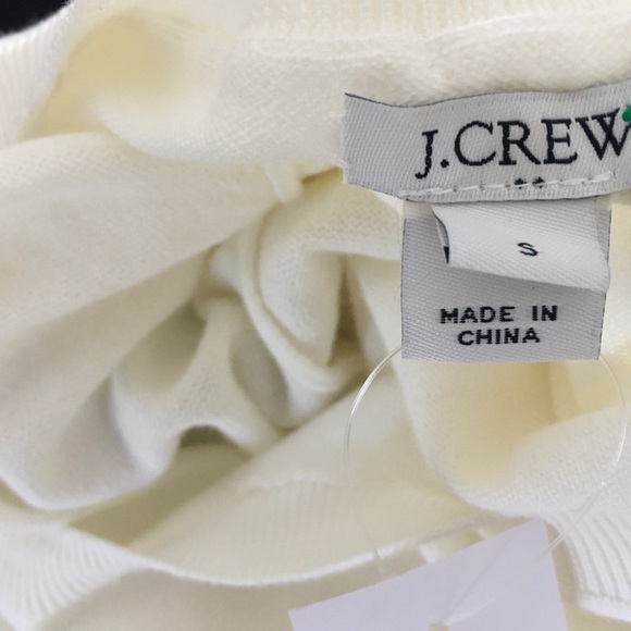 NWT J Crew Cream Stretch Knit Long Sleeve Sweater - Picture 6 of 7